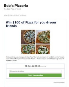 sweepstakes plugin
