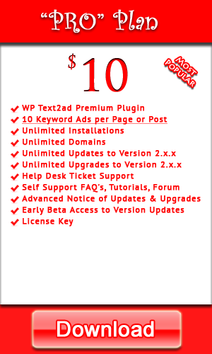 WP Text2ad PRO Plan