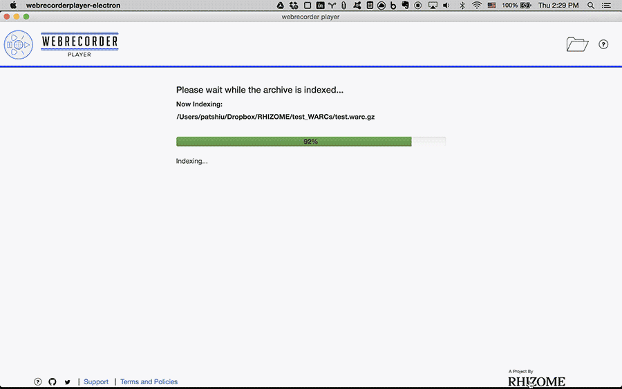 Browsing WARC Browsing a WARC