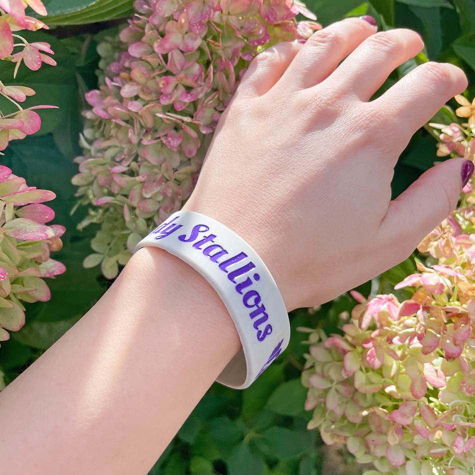 Stallions Wide Silicone Wristband custom made for a customer