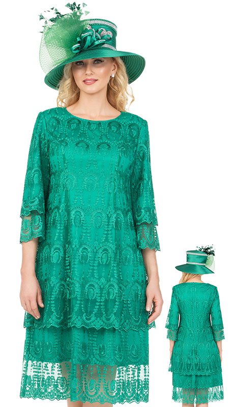 Giovanna D1529-EMR Ladies Church Dress