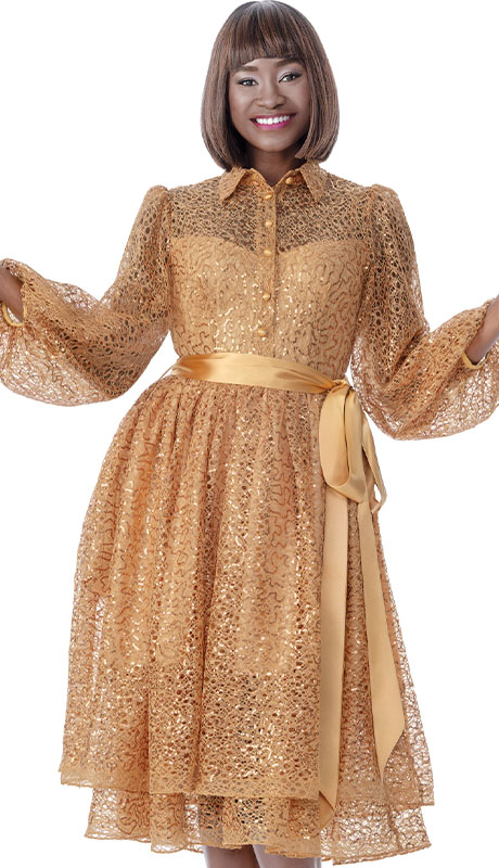 Terramina 7067-GLD Church Dress
