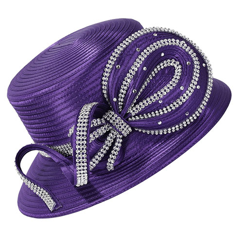 Giovanna HR1086-PUR Church Hat