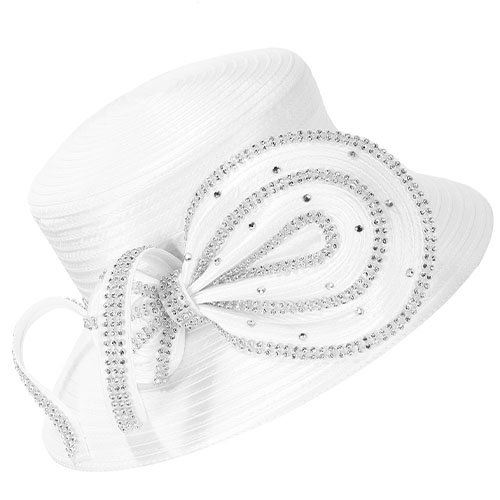 Giovanna HR1086-WHT Church Hat