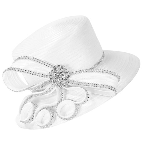Giovanna HR1087-WHT Church Hat