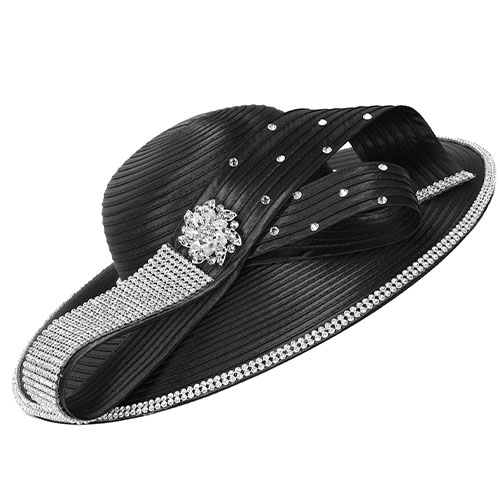 Giovanna HR1090-BLK Church Hat