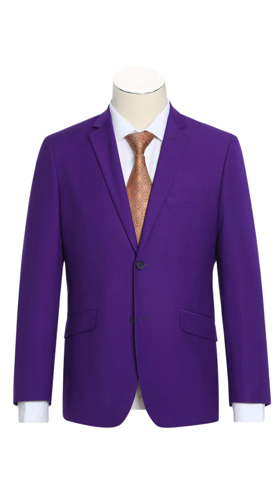 201-68 Men's 2-Piece Slim Fit Single Breasted Notch Lapel Suit