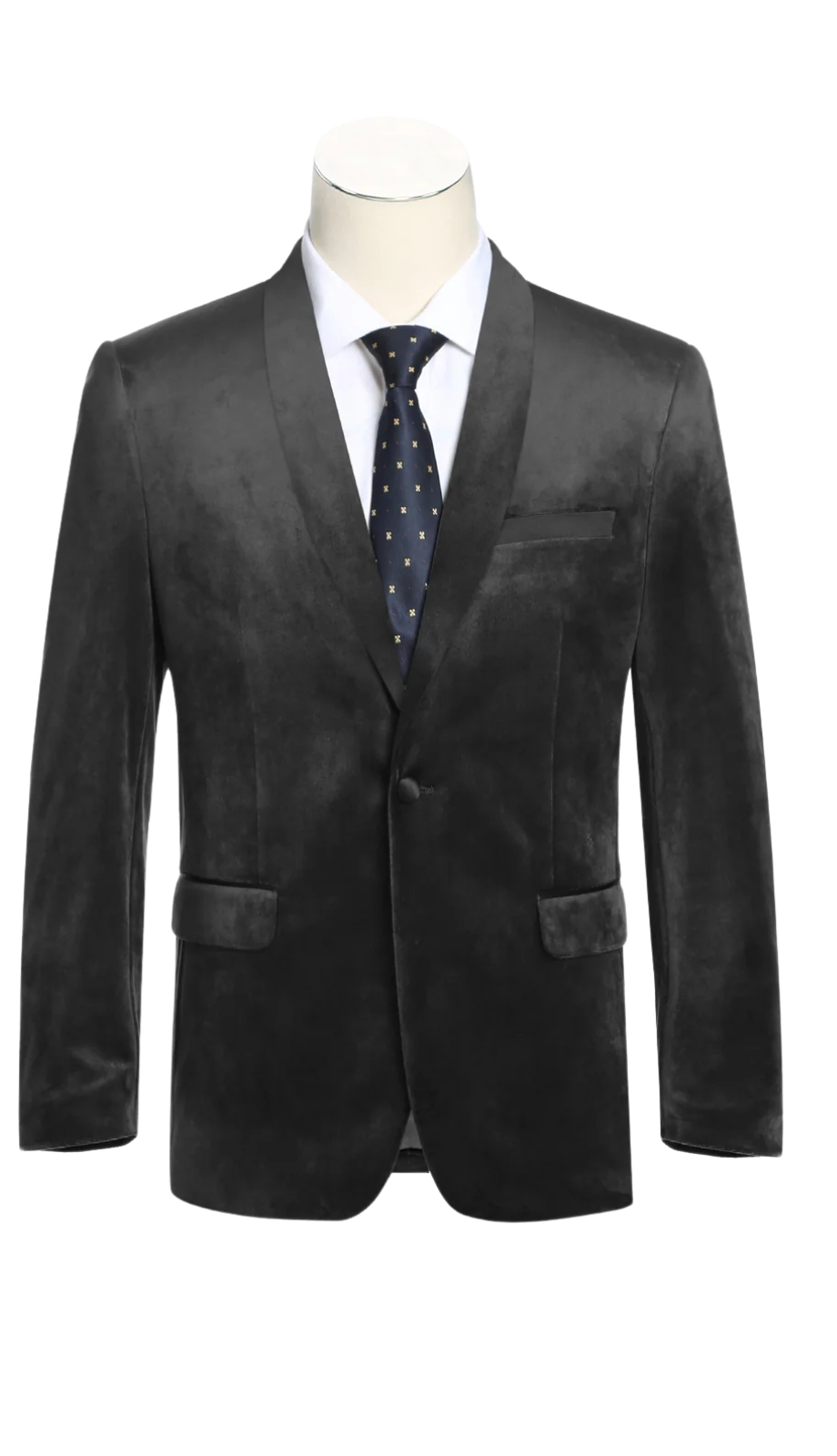 290-10 Men's Slim Fit Stretch Black Shawl Tuxedo Blazer
