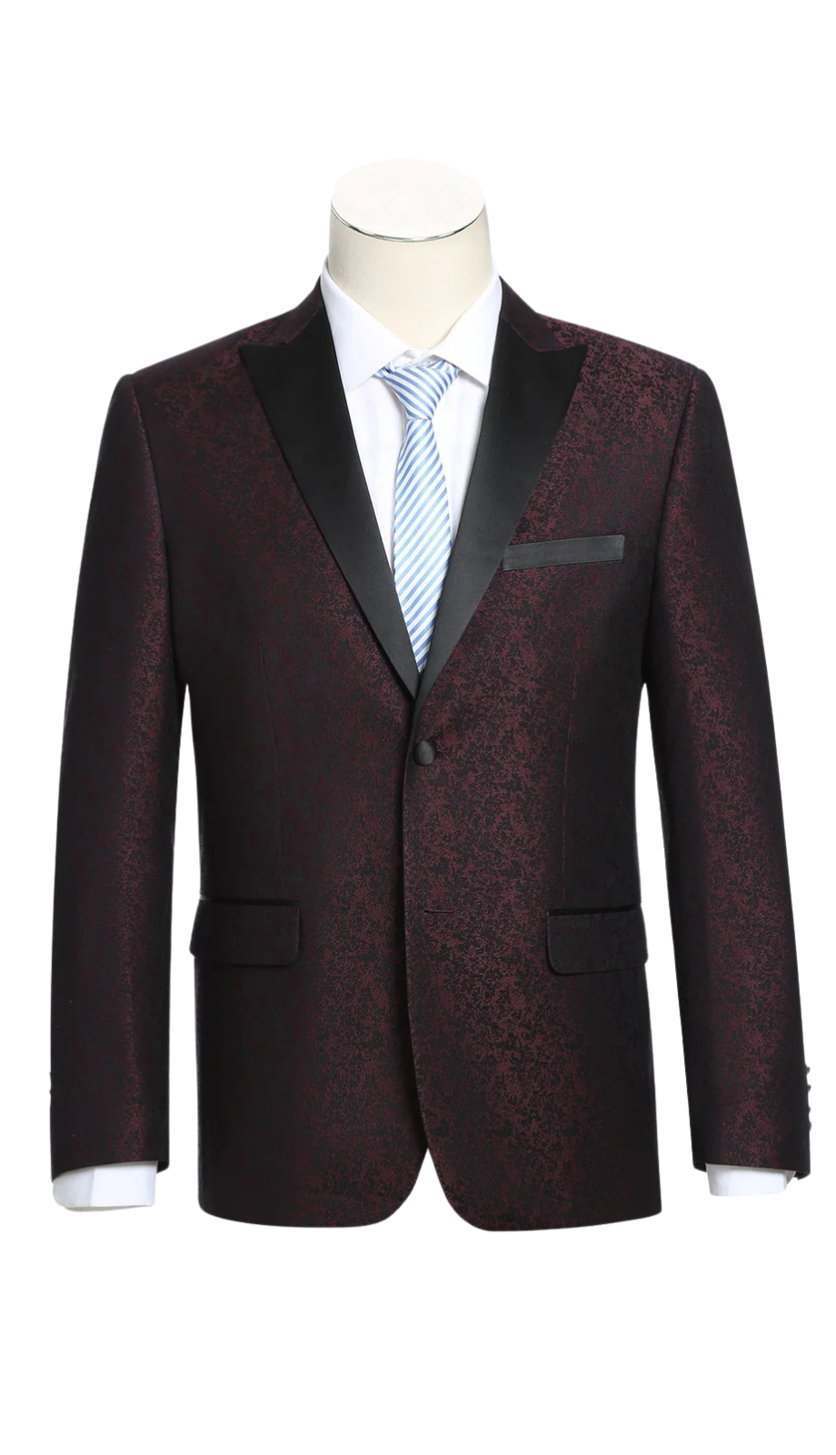 290-5 Men's Slim Fit Burgundy Tuxedo Blazer