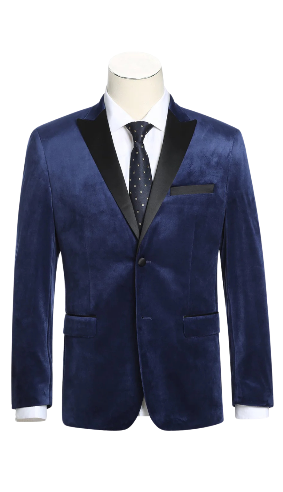 290-7 Men's Slim Fit Stretch Blue Tuxedo Blazer