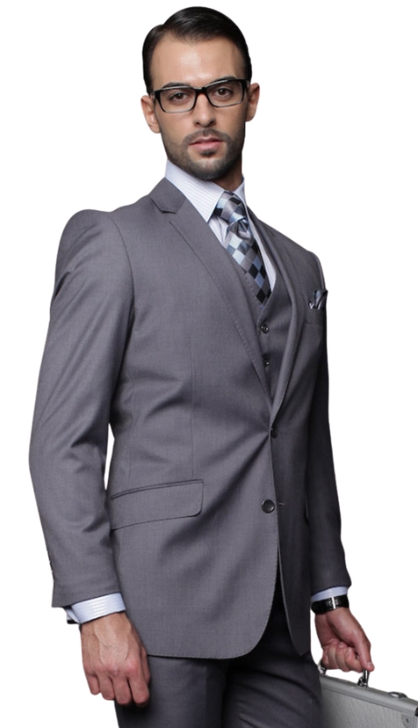 Statement TZ-100-CHARCOAL-3PC Mens Suit