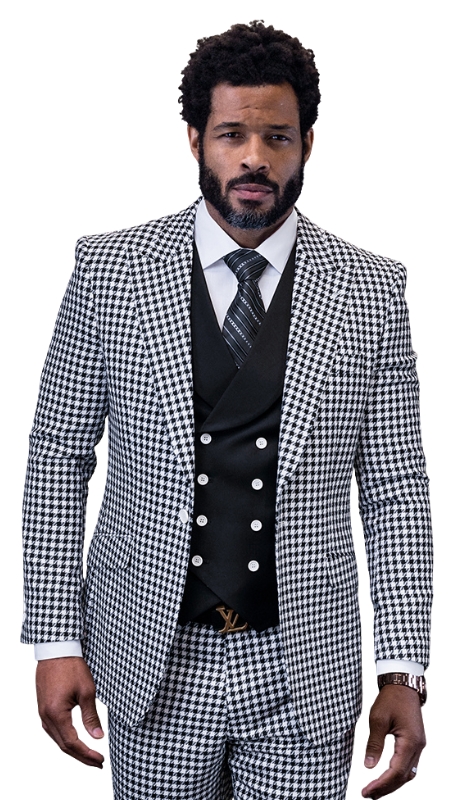 Statement MASIMO-BLK-WHT Mens Suit