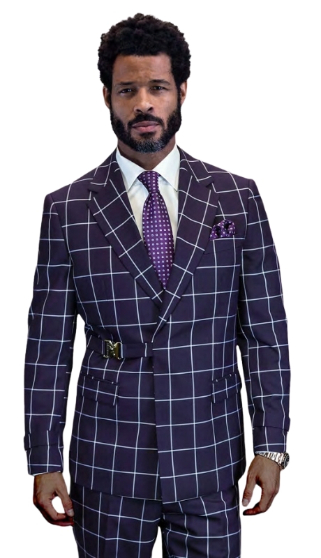 Statement ALTARE-EGGPLANT Mens Suit