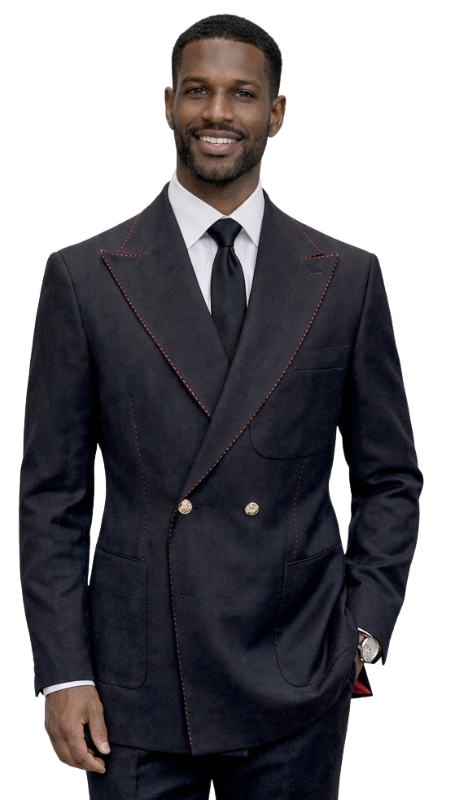 Statement AMEDO-BLACK-RED Mens Suit