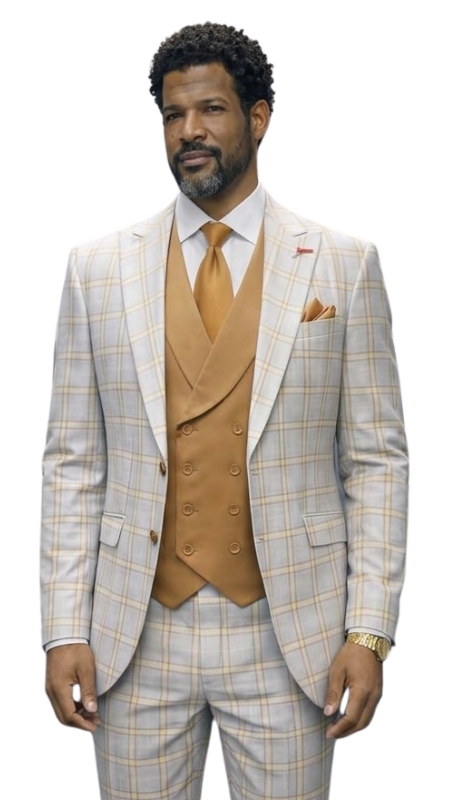 Statement ANGEL-CAMEL-3PC Mens Suit