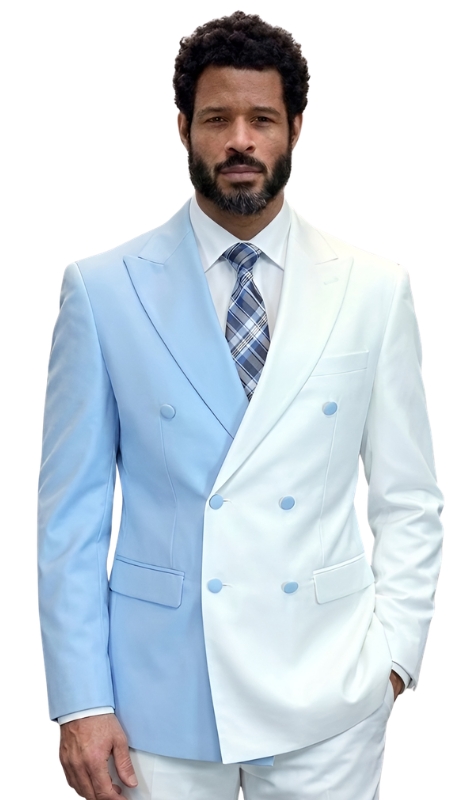 Statement AZUL-WHITE-SKYBLUE  Mens Suit
