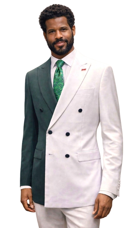 Statement AZUL-WHITE-HUNTER Mens Suit