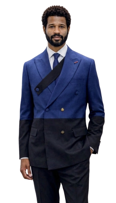 Statement AZURA-BLACK-SAPPHIRE Mens Suit