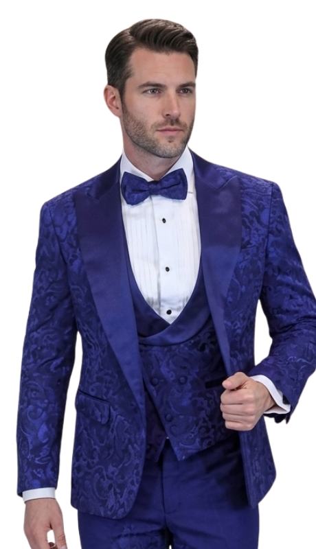 Statement BELLAGIO-15-SAPPHIRE-3PC Mens Suit