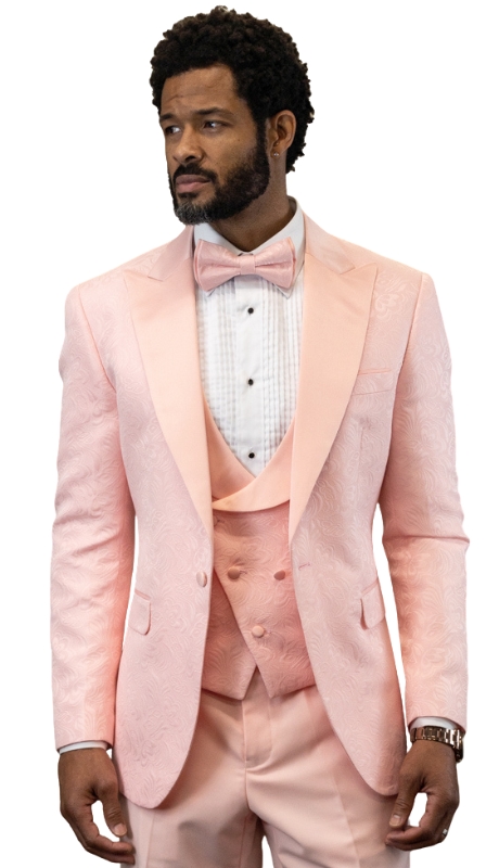 Statement BELLAGIO-15-BLUSH-3PC Mens Suit
