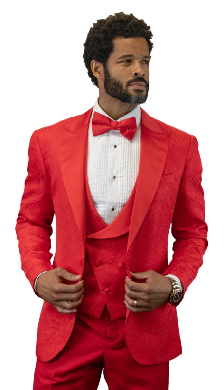Statement BELLAGIO-15-RED-3PC Mens Suit