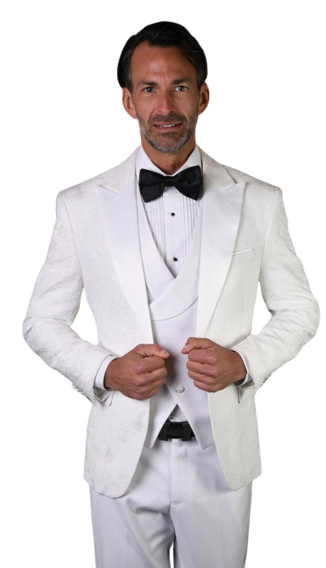 Statement BELLAGIO-15-WHITE-3PC Mens Suit