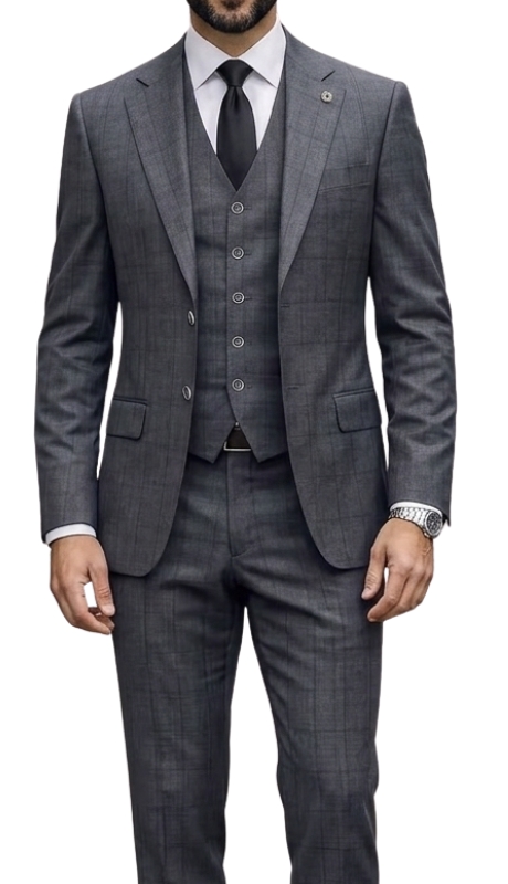 Statement BOTURA-CHARCOAL-3PC Mens Suit