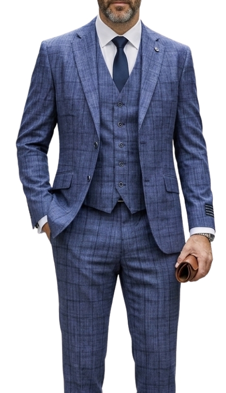 Statement BOTURA-COBALT-3PC Mens Suit