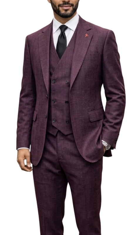 Statement CARNELI-BUR-3PC  Mens Suit