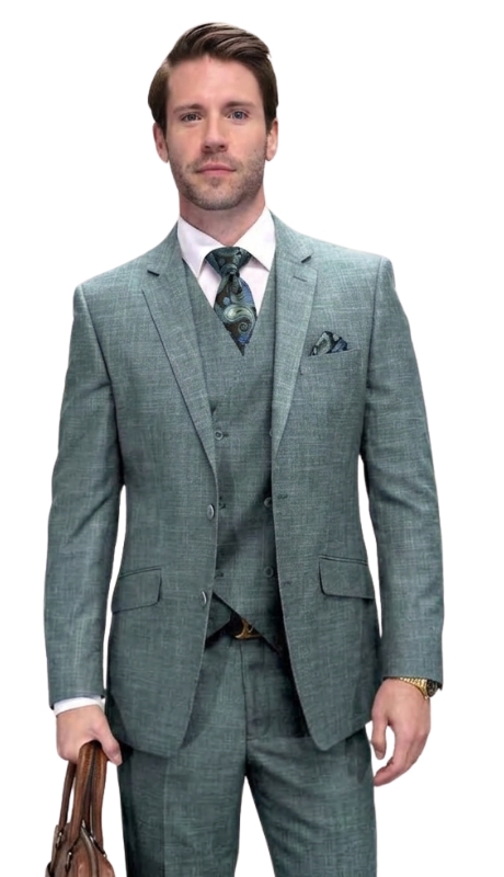 Statement CARNELI-SAGE-3PC  Mens Suit