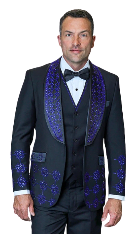 Statement CAVALI-BLK-ROY Mens Tuxedo
