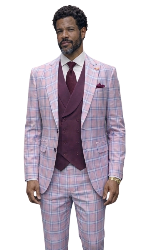 Statement DIEGO-MAUVE-3PC Mens Suit