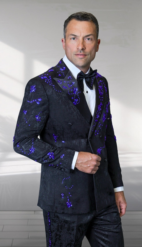 Statement ENZO-BLACK-ROYAL  Mens Tuxedo