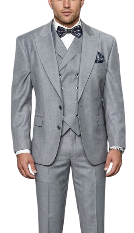 Statement FLORENCE- GREY -3PC  Mens Suit