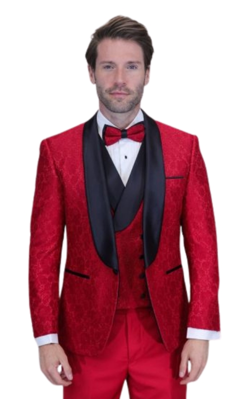 Statement GRAMMY-RED-3PC Mens Tuxedo
