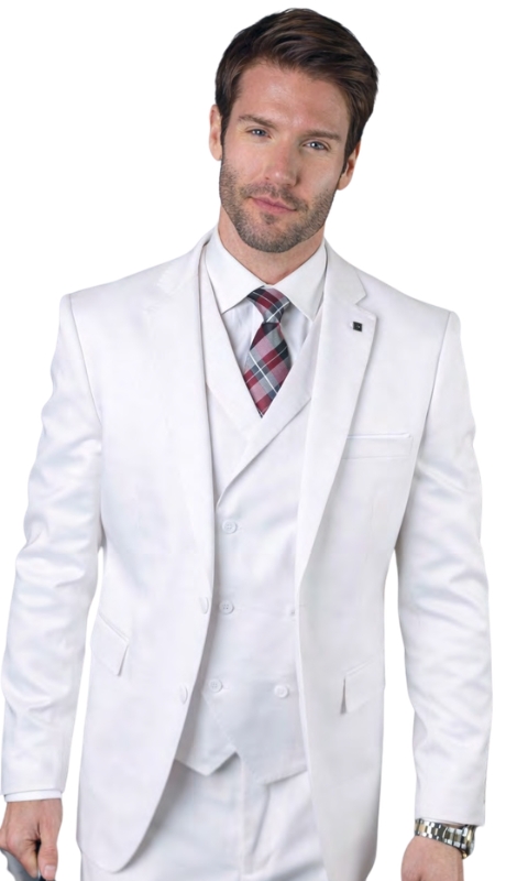 Statement LANZO-WHITE-3PC  Mens Suit