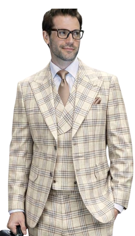 Statement LARGO-TAN-3PC Mens Suit