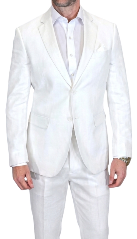 Statement LINEN-WHITE Mens Suit