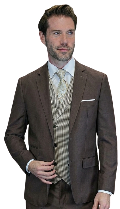 Statement MARCO-BROWN-3PC Mens Suit