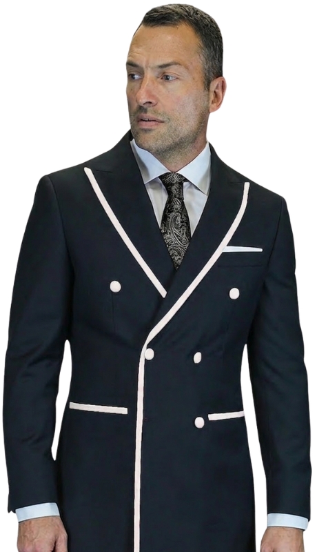 Statement MARINO-BLACK WHITE Mens Suit