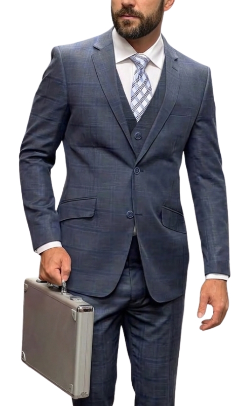 Statement MATEO-CHARCOAL-3PC Mens Suit