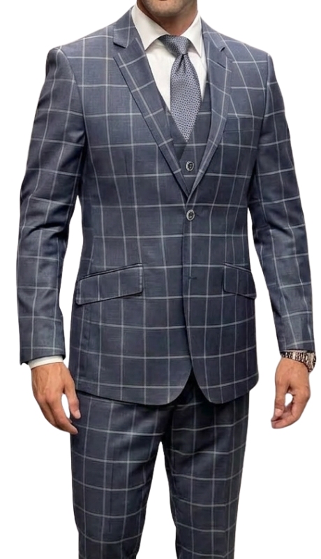 Statement MATEO-GREY-3PC Mens Suit