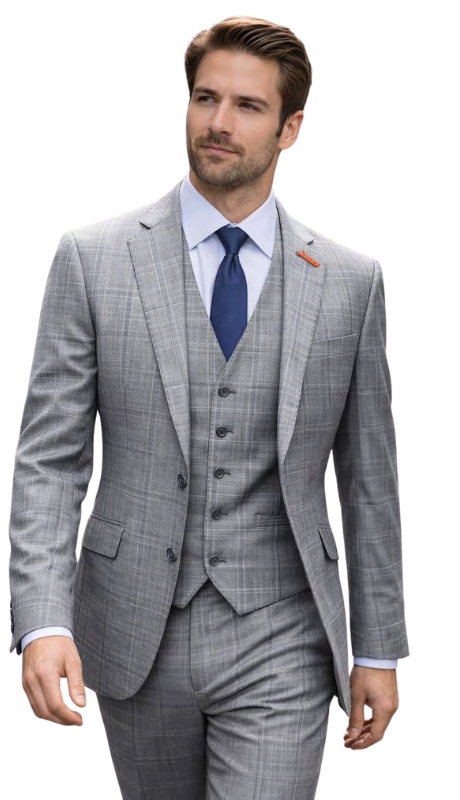 Statement MATEO-SILVER-3PC Mens Suit