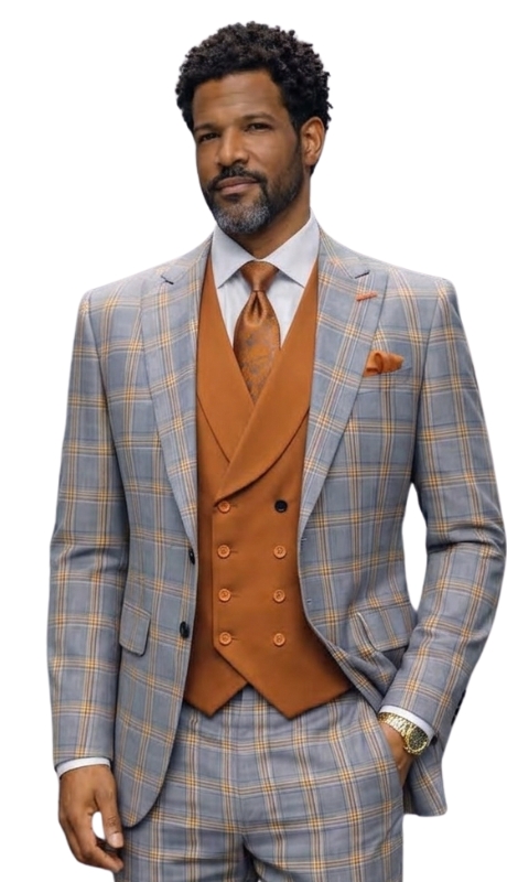 Statement OLIVER-GREY-3PC Mens Suit