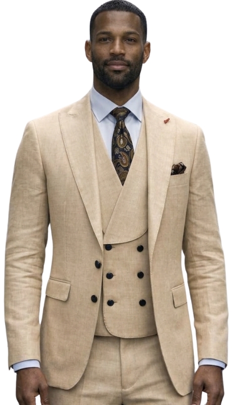 Statement PALAZIO-CARAMEL-3PC Mens Suit