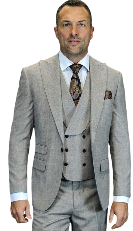 Statement PALAZIO-TAUPE-3PC Mens Suit