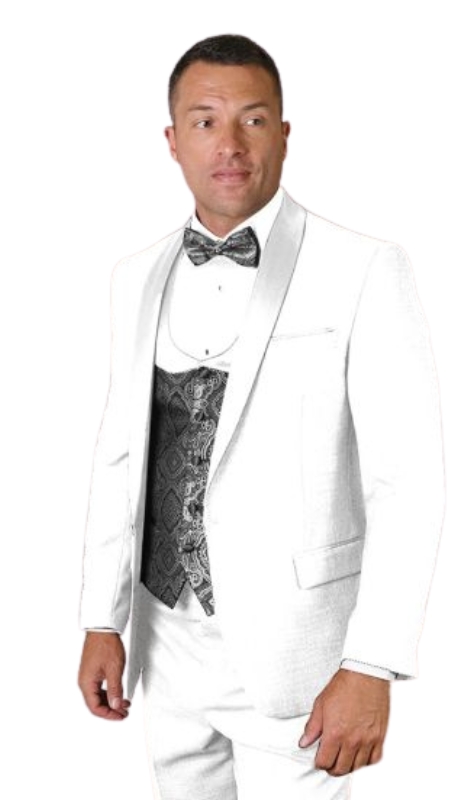 Statement PALMERO-WHITE-3PC Mens Suit