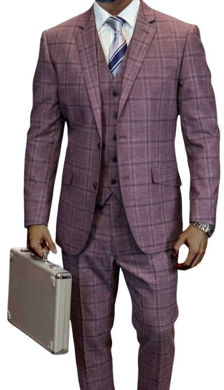 Statement PUGLIA-MAUVE-3PC Mens Suit