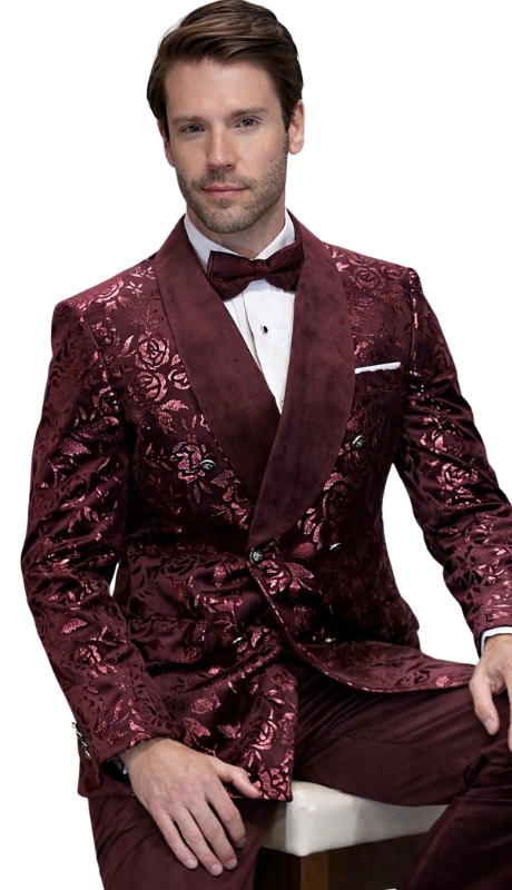 Statement RENESANSE-BURGUNDY  Mens Suit