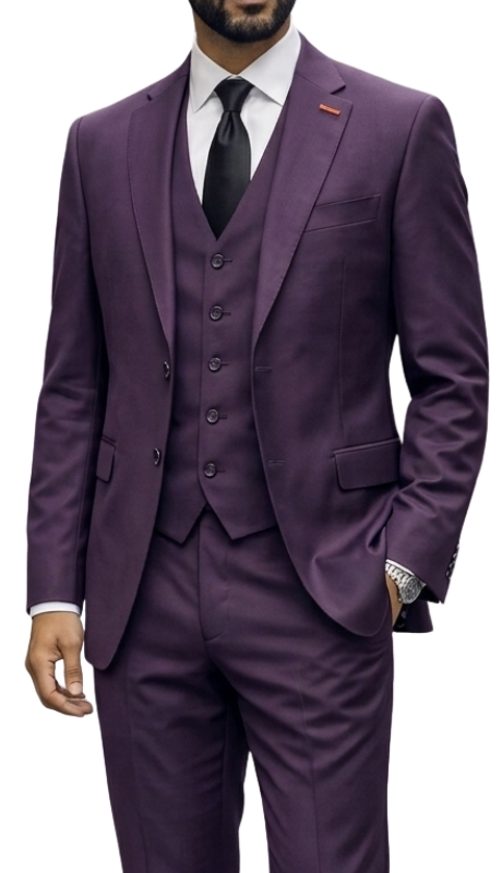 Statement RICARDO-BURGUNDY-3PC Mens Suit